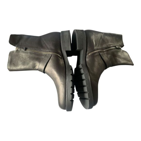 Eileen Fisher Black Nell Moto Boot Italian Leather Women’s  Size 11, New in Box - Picture 6 of 6